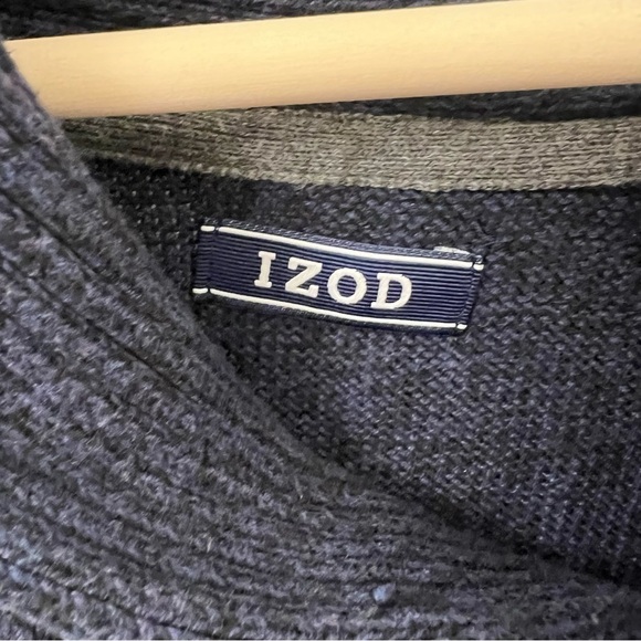 Izod men’s tall essential cowl shawl neck button sweater navy | 2XL, 2TG - Picture 4 of 11